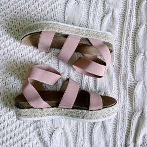 Pink Strappy Platforms